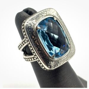STUNNING Brighton Peaceful Presence aqua blue quartz ring 3.5